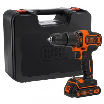 Black Decker BDCHD18K-QW smūginis gręžtuvas ir gręžtuvas su akumuliatoriumi, įkrovikliu ir dėklu