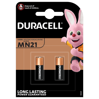 2 x Bateria Duracell A23 MN21 12V 23A, 23GA, A23, E23A, GP23A, K23A, L1028, LR23A, LRV08, LRVO8, MN21, MS21, V23, V23GA, VR22